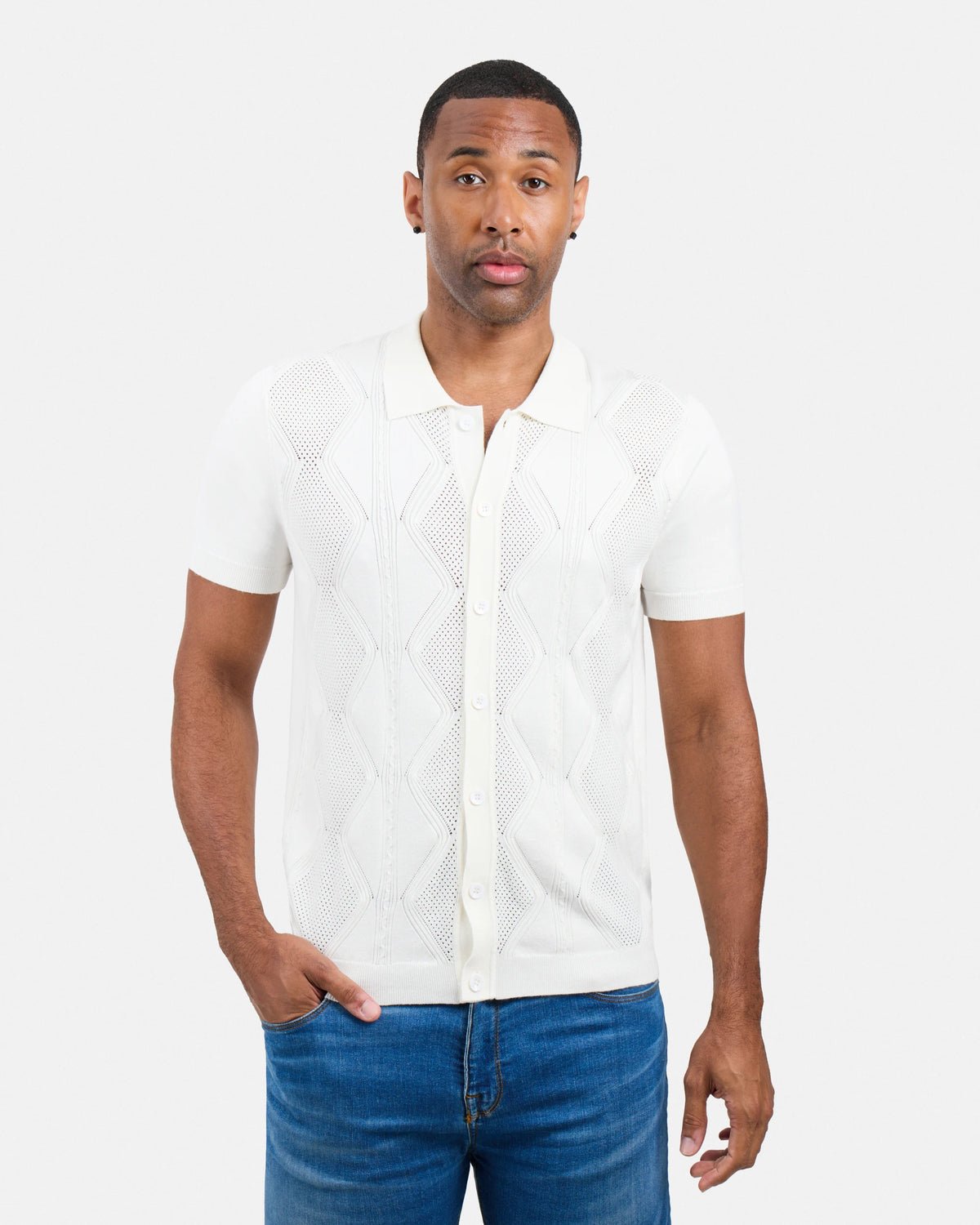 #XRSWM3101630 Textured Button Down Sweater Polo Shirt-thumbmail-25