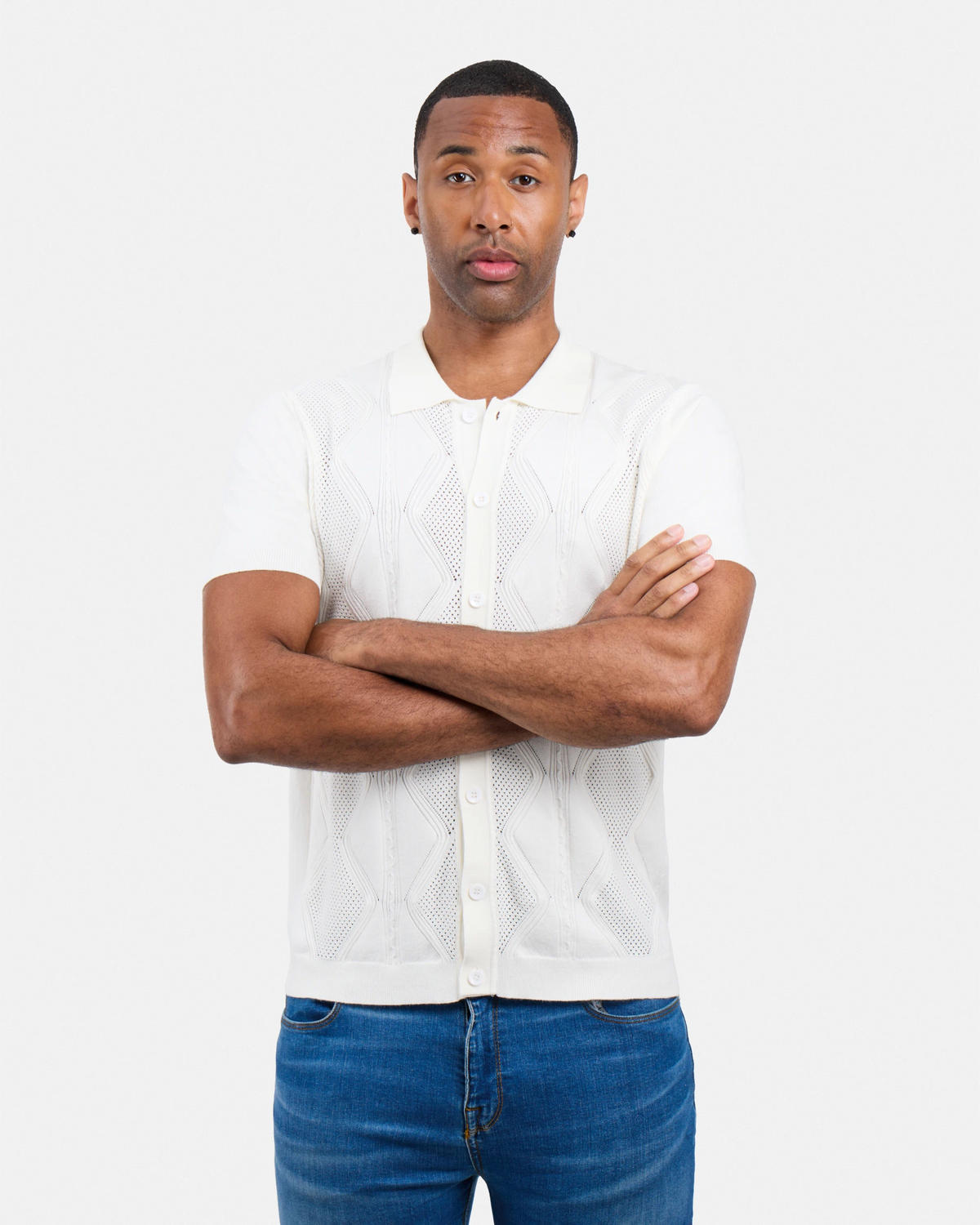 #XRSWM3101630 Textured Button Down Sweater Polo Shirt-thumbmail-28