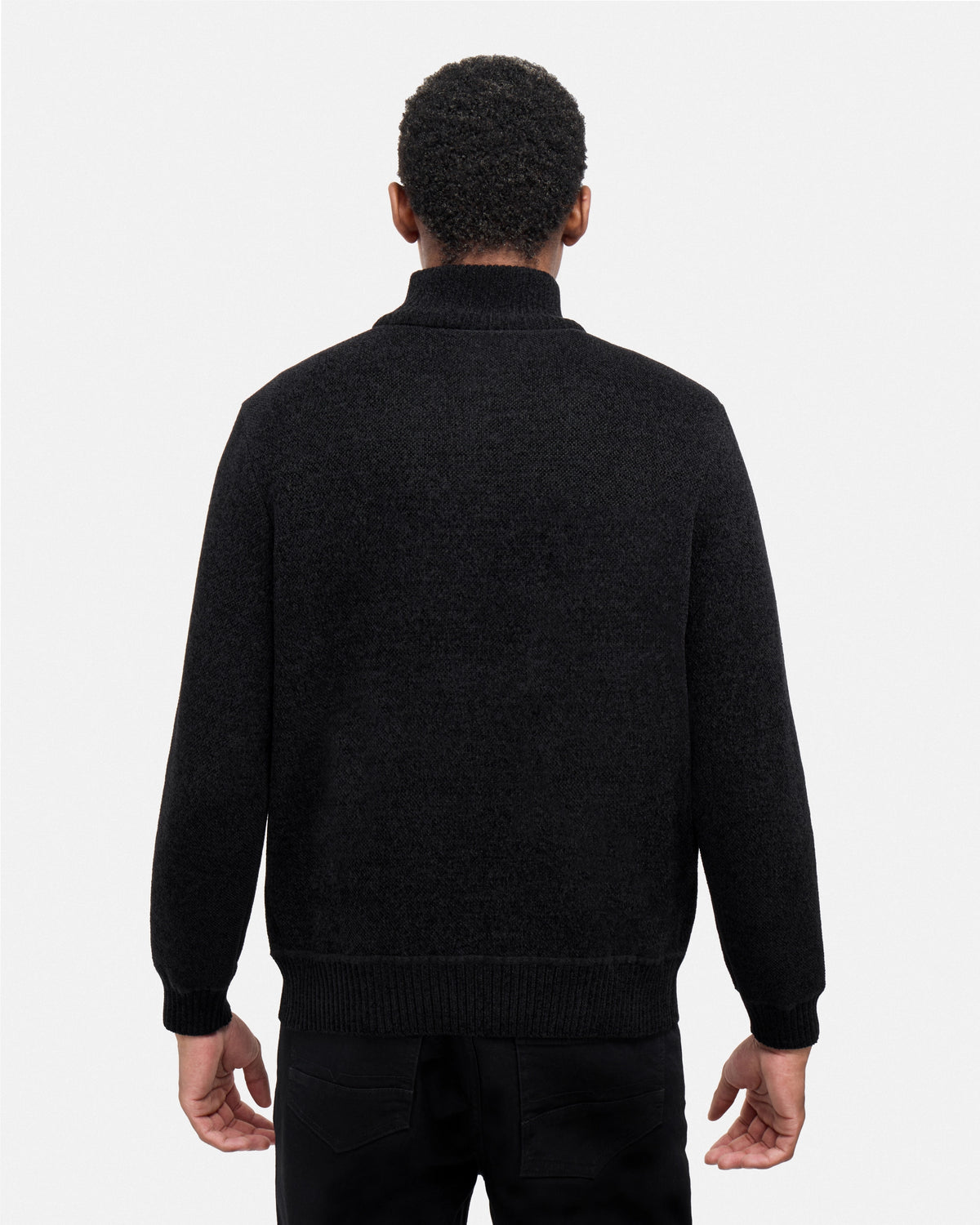 #XRSWM3102415 Fleece Lined Quilted Zipper Chenille Sweater-thumbmail-2