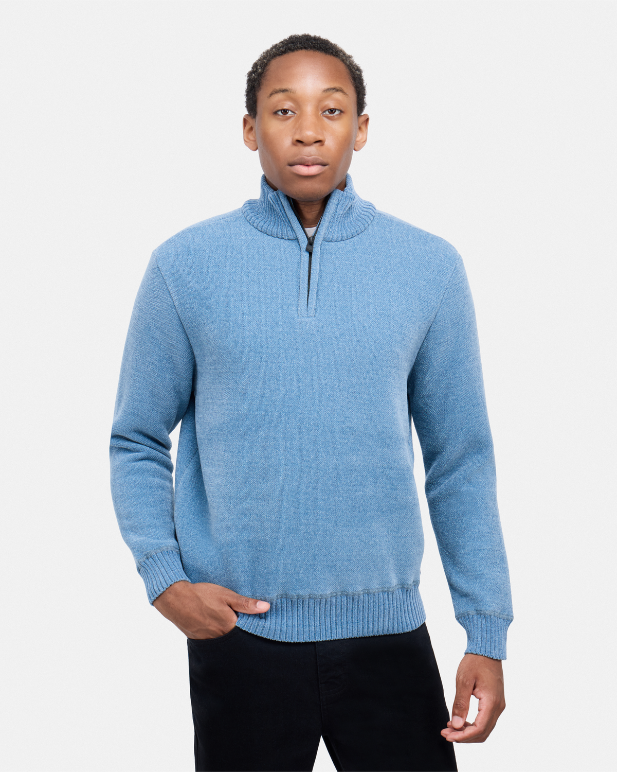 #XRSWM3102415 Fleece Lined Quilted Zipper Chenille Sweater-thumbmail-9