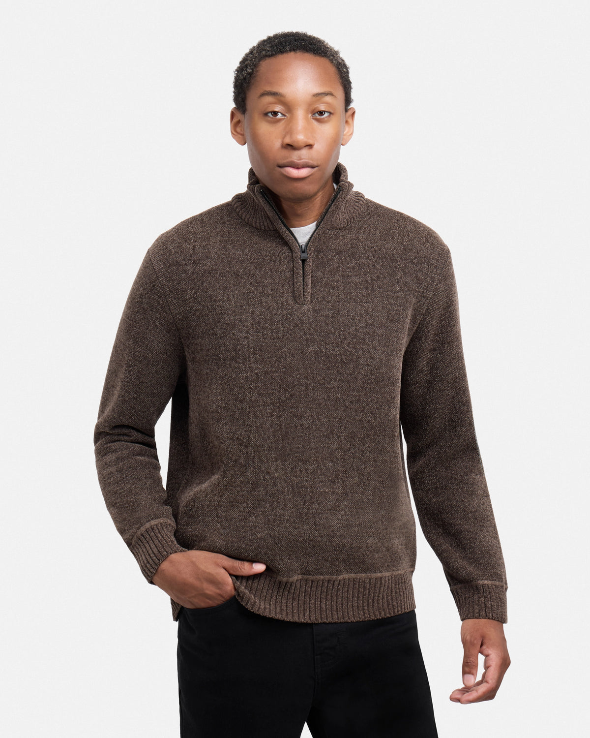 #XRSWM3102415 Fleece Lined Quilted Zipper Chenille Sweater-thumbmail-17