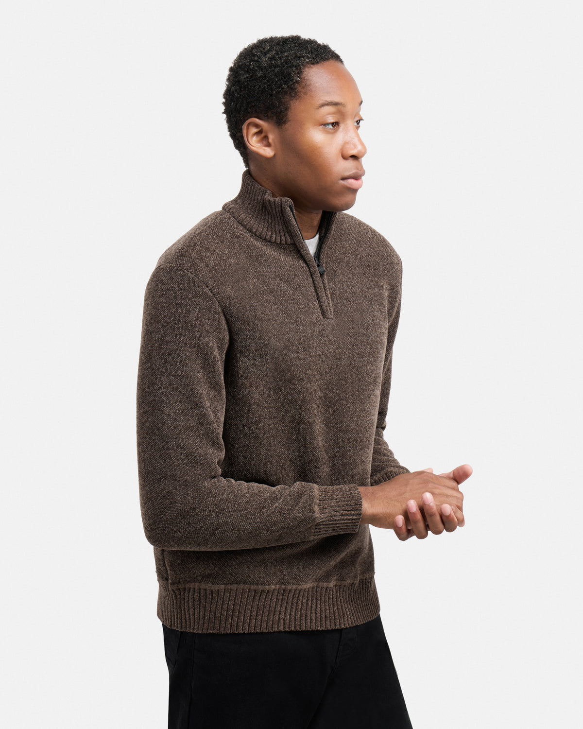 #XRSWM3102415 Fleece Lined Quilted Zipper Chenille Sweater-thumbmail-19
