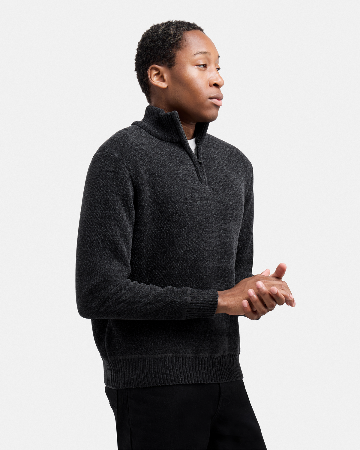 #XRSWM3102415 Fleece Lined Quilted Zipper Chenille Sweater-thumbmail-27