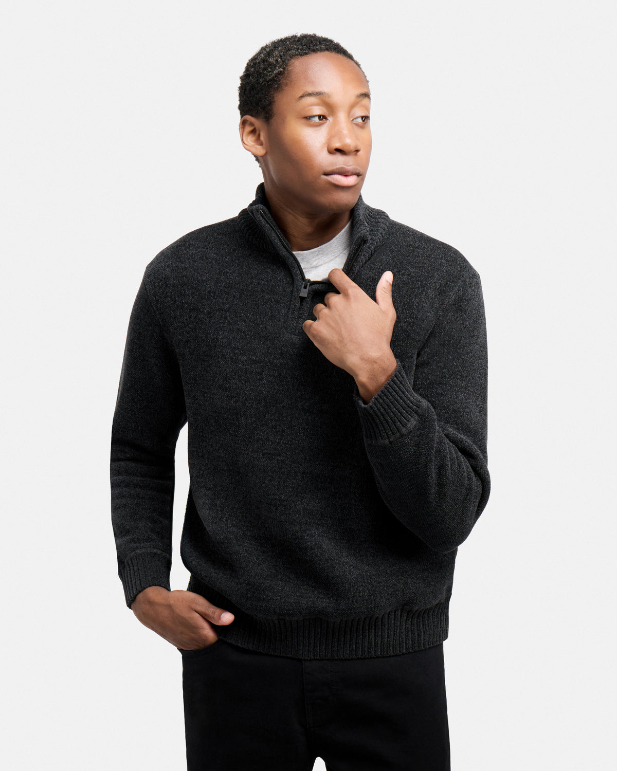 #XRSWM3102415 Fleece Lined Quilted Zipper Chenille Sweater-thumbmail-29