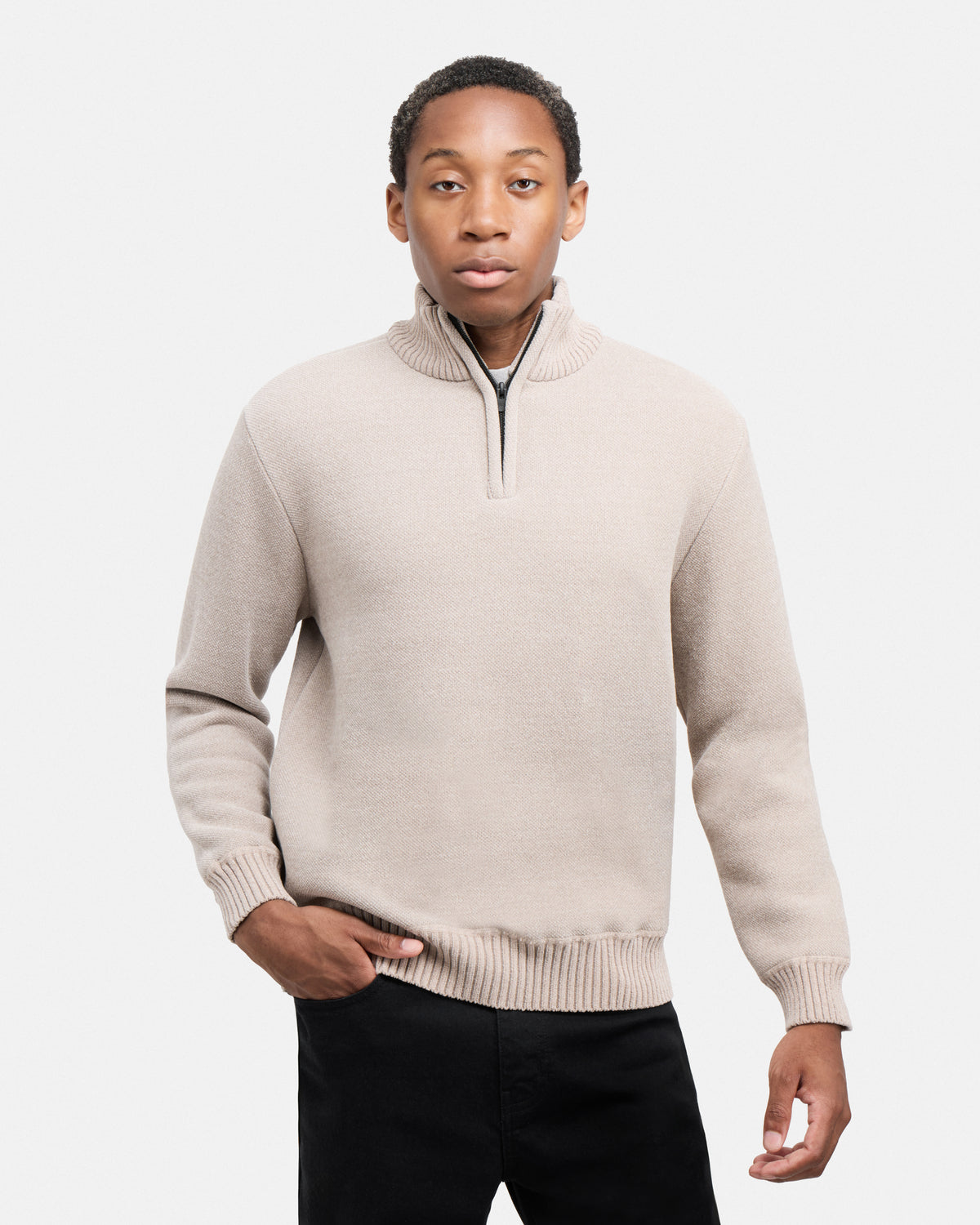 #XRSWM3102415 Fleece Lined Quilted Zipper Chenille Sweater-thumbmail-41