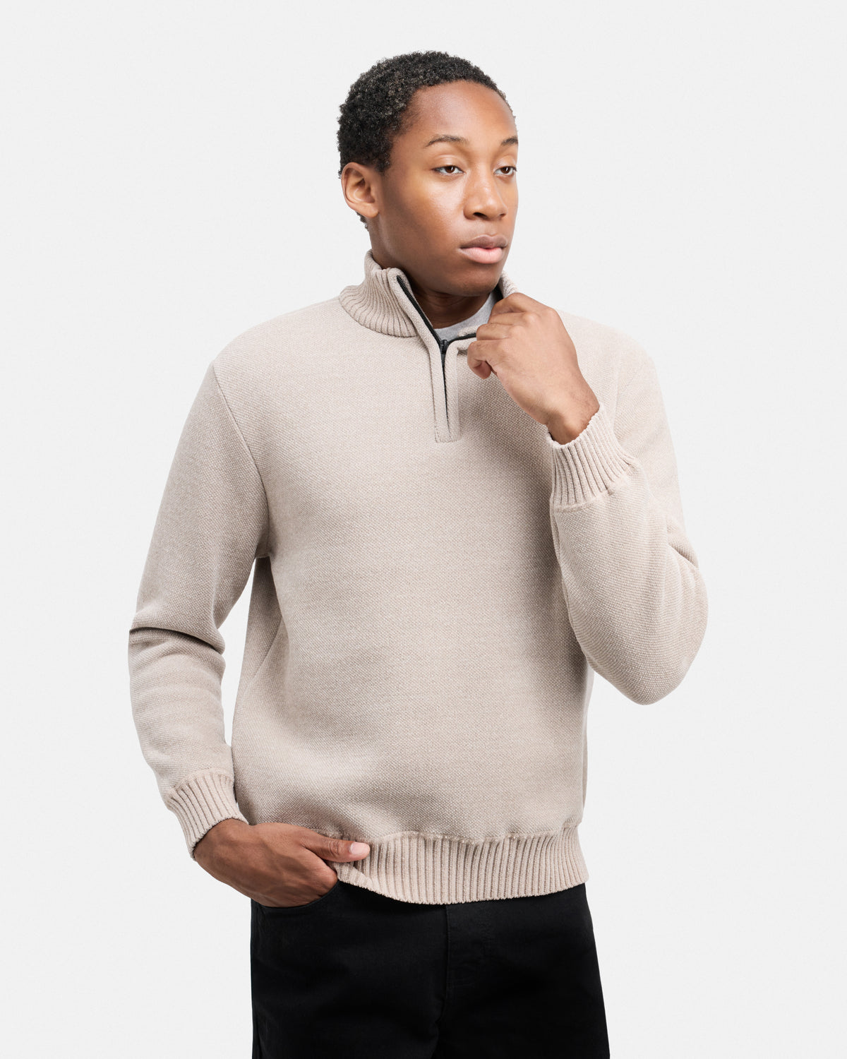 #XRSWM3102415 Fleece Lined Quilted Zipper Chenille Sweater-thumbmail-45