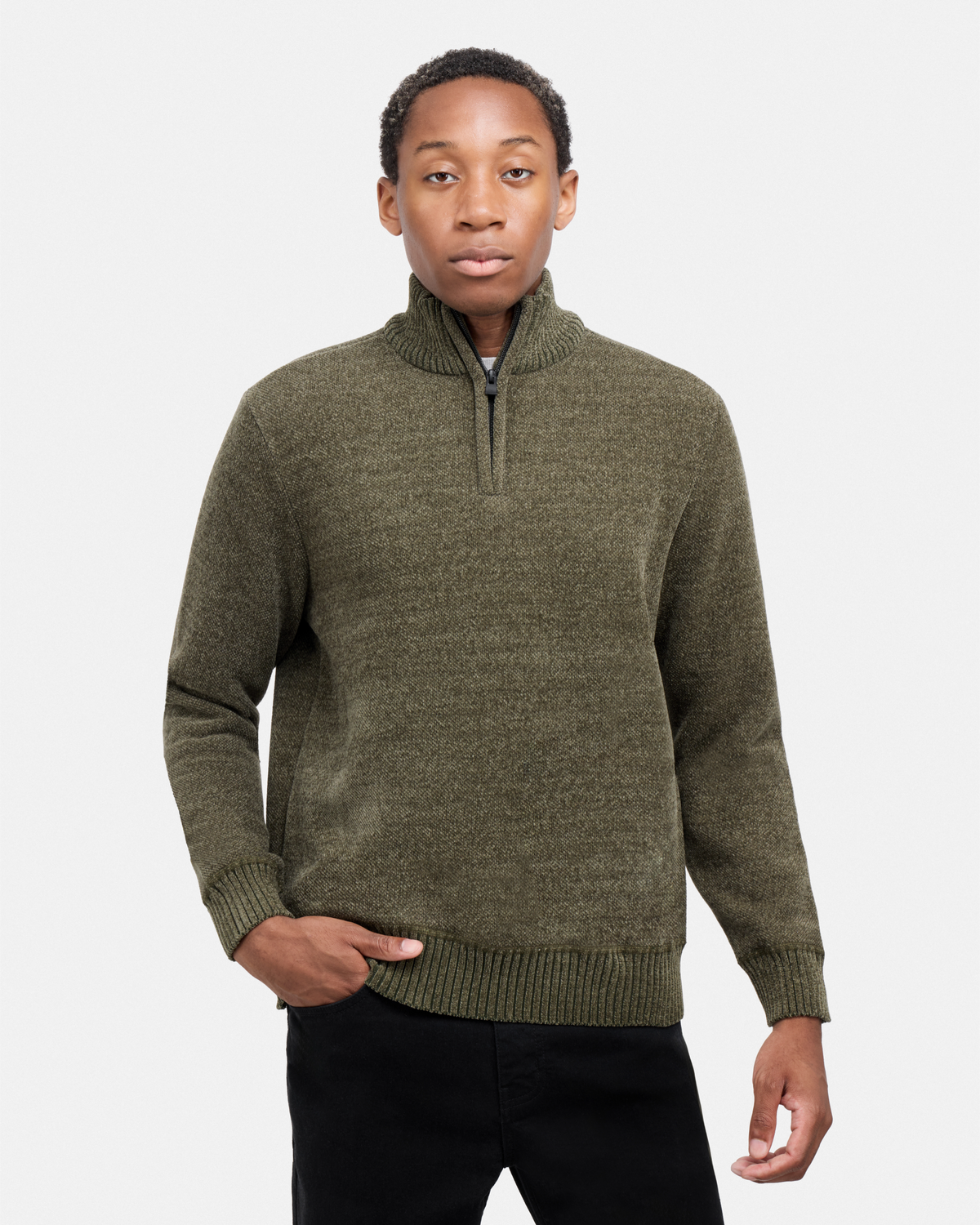 #XRSWM3102415 Fleece Lined Quilted Zipper Chenille Sweater-thumbmail-49