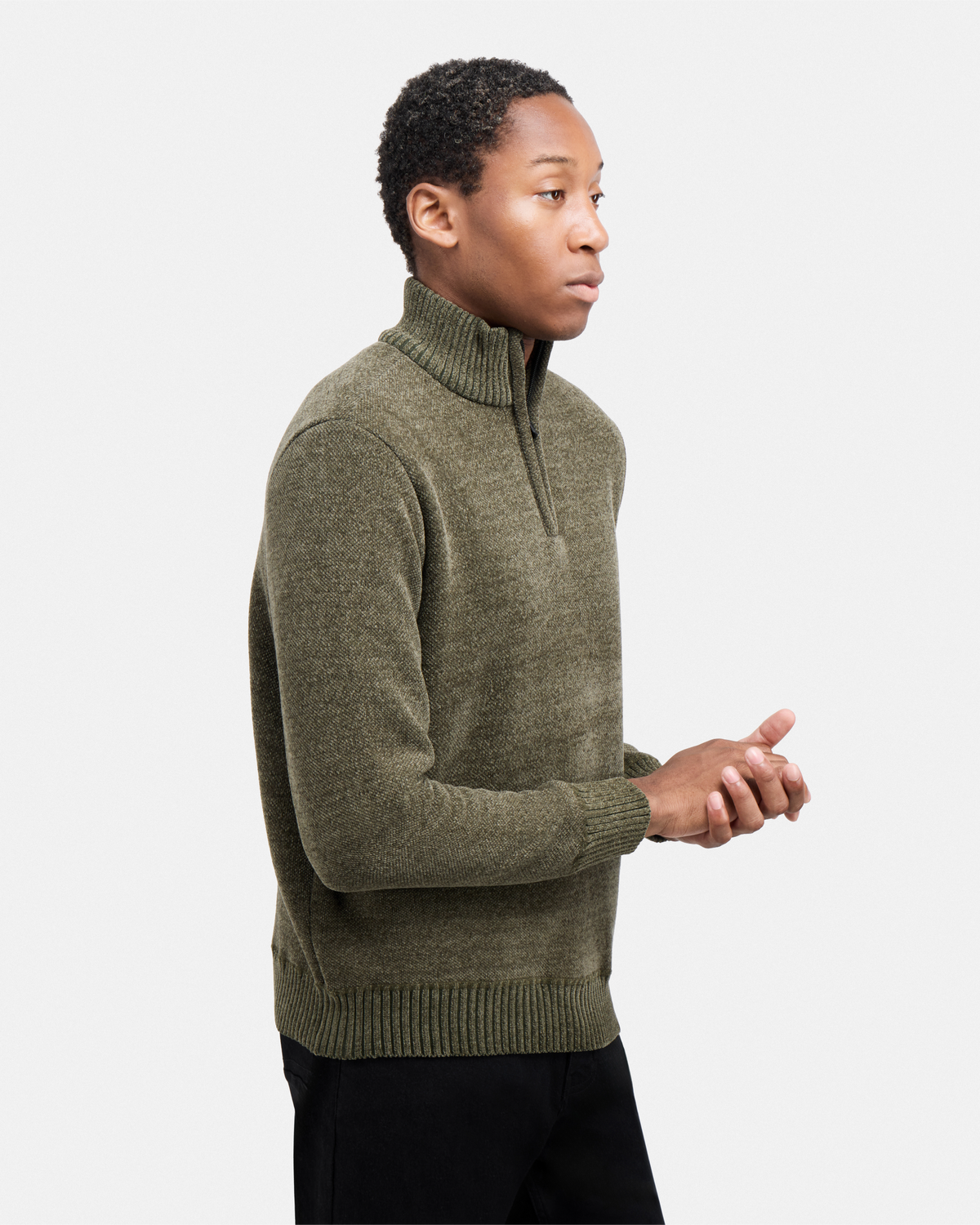 #XRSWM3102415 Fleece Lined Quilted Zipper Chenille Sweater-thumbmail-51