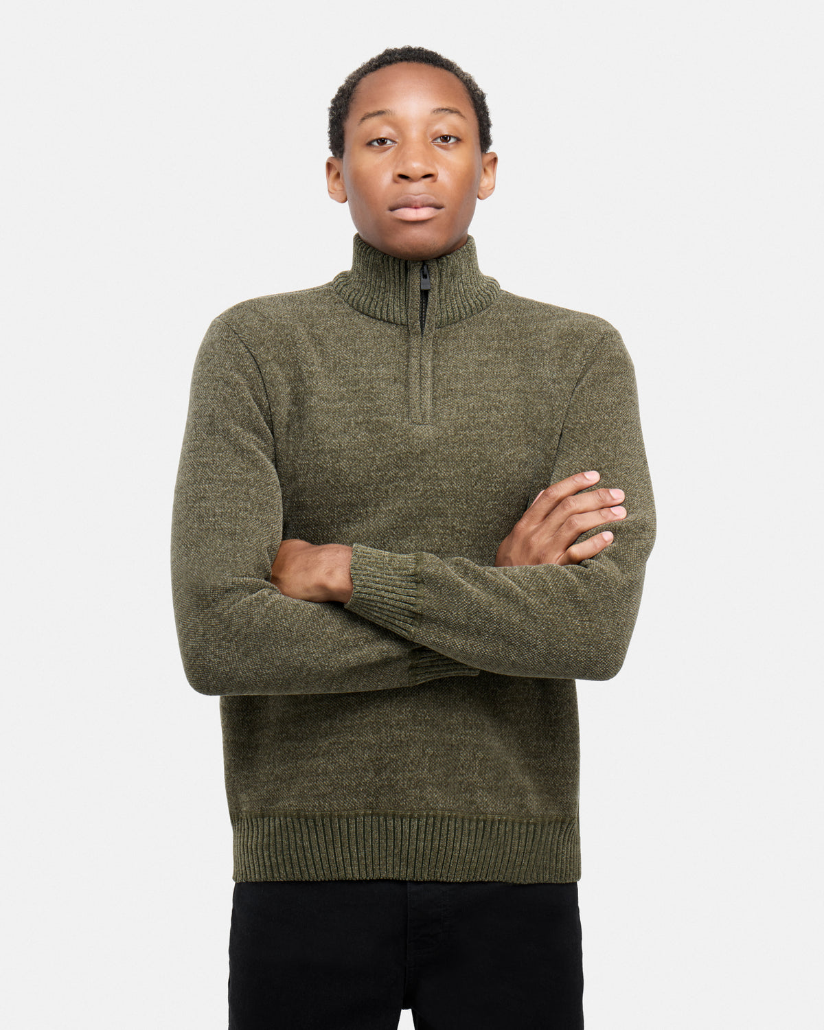 #XRSWM3102415 Fleece Lined Quilted Zipper Chenille Sweater-thumbmail-52