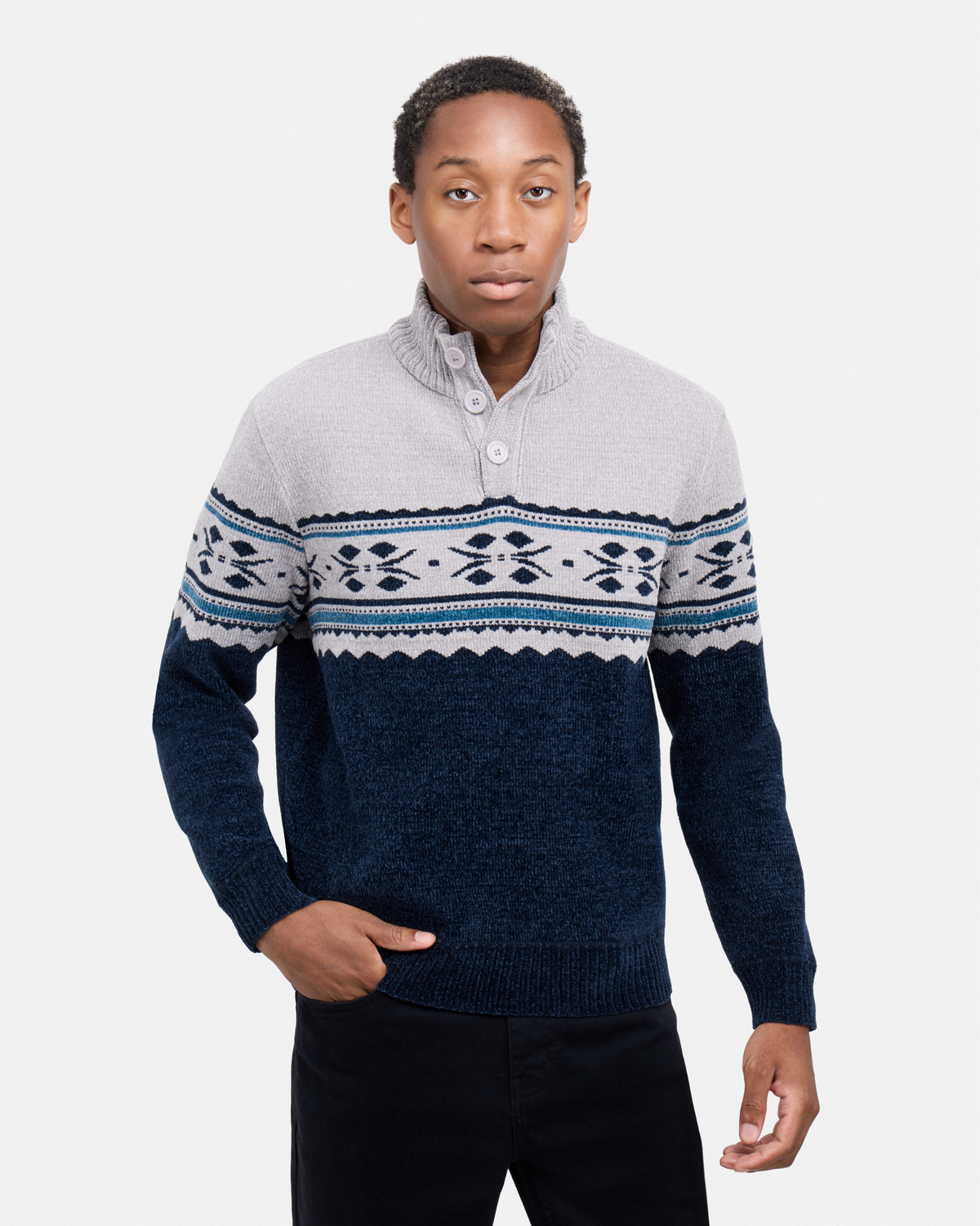 #XRSWM3102490 Men's Mock Neck Chenille Sweater-thumbmail-9