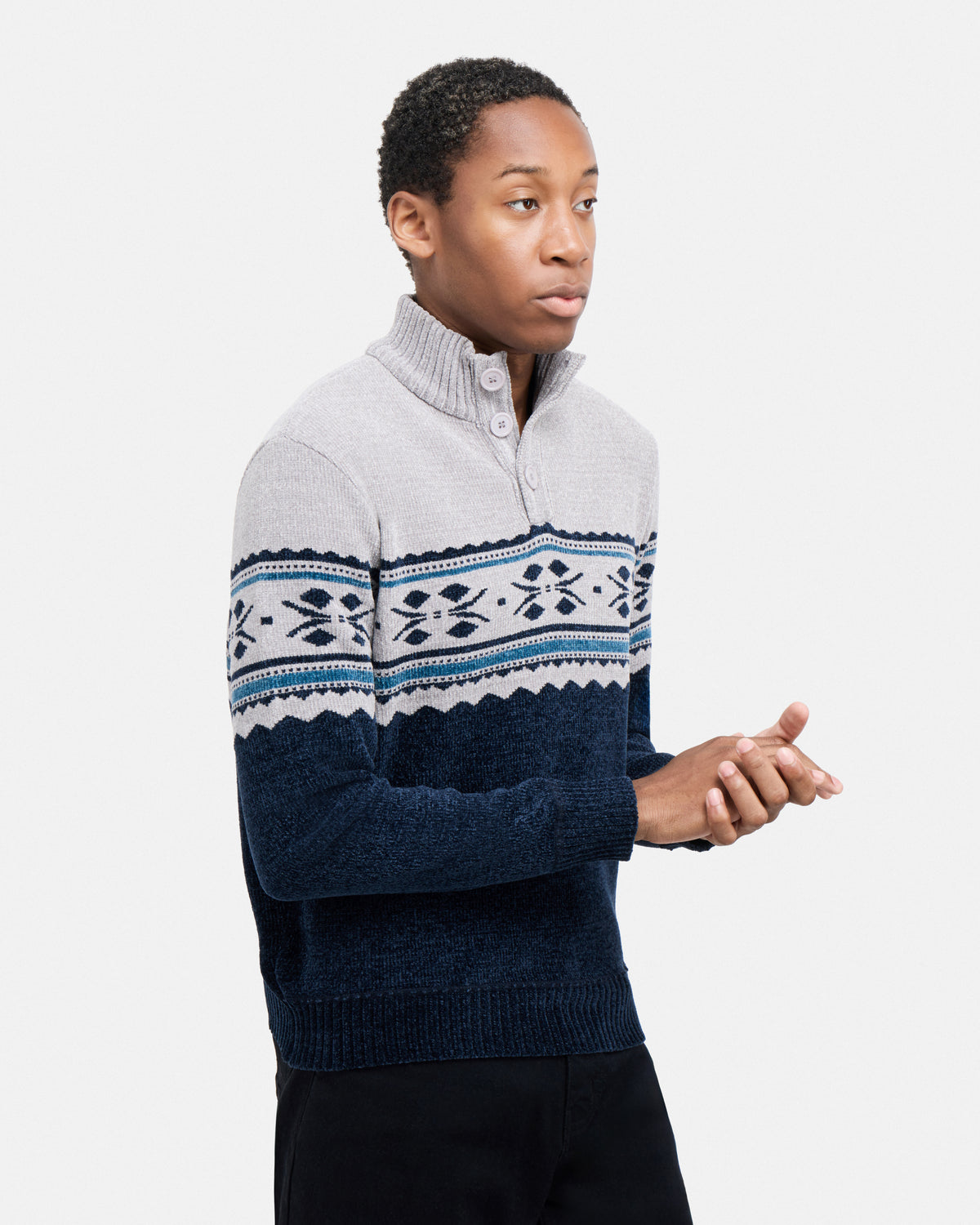 #XRSWM3102490 Men's Mock Neck Chenille Sweater-thumbmail-11