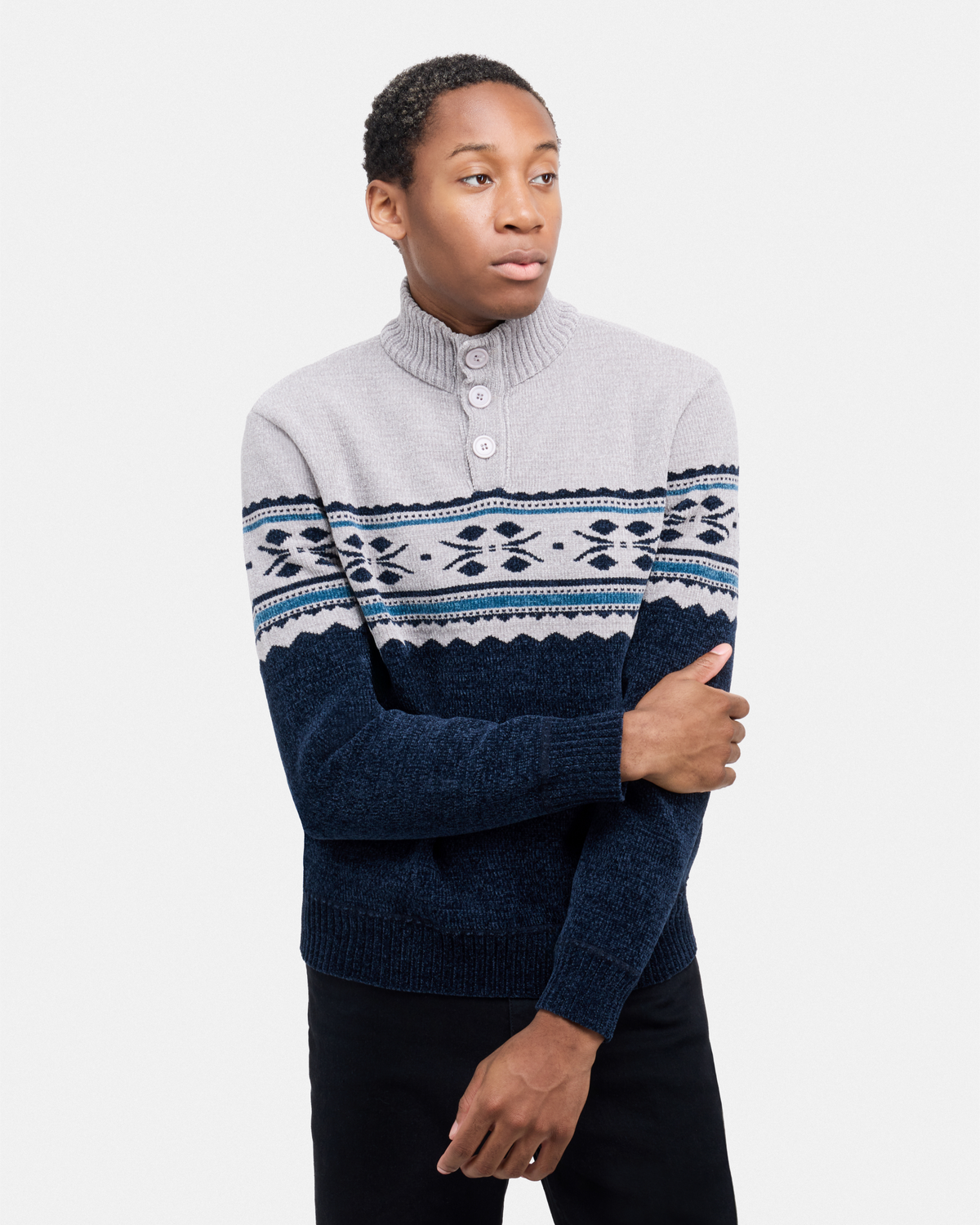 #XRSWM3102490 Men's Mock Neck Chenille Sweater-thumbmail-12