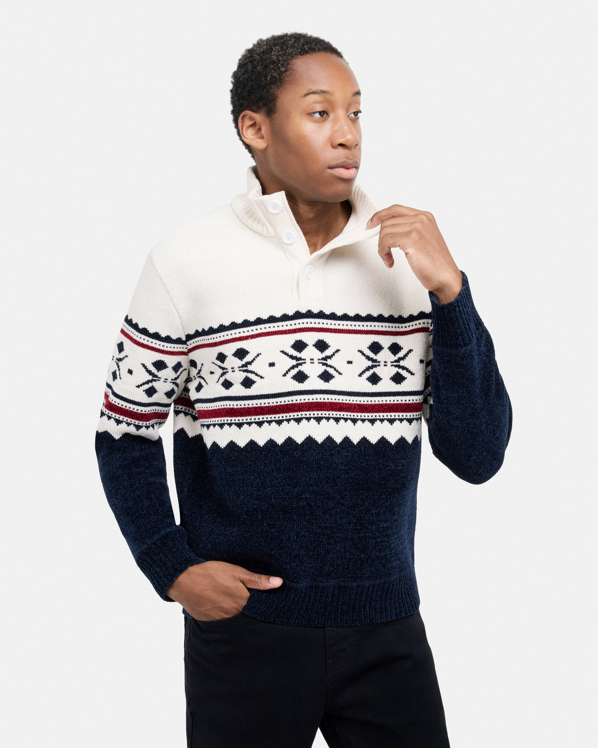 #XRSWM3102490 Men's Mock Neck Chenille Sweater-thumbmail-21