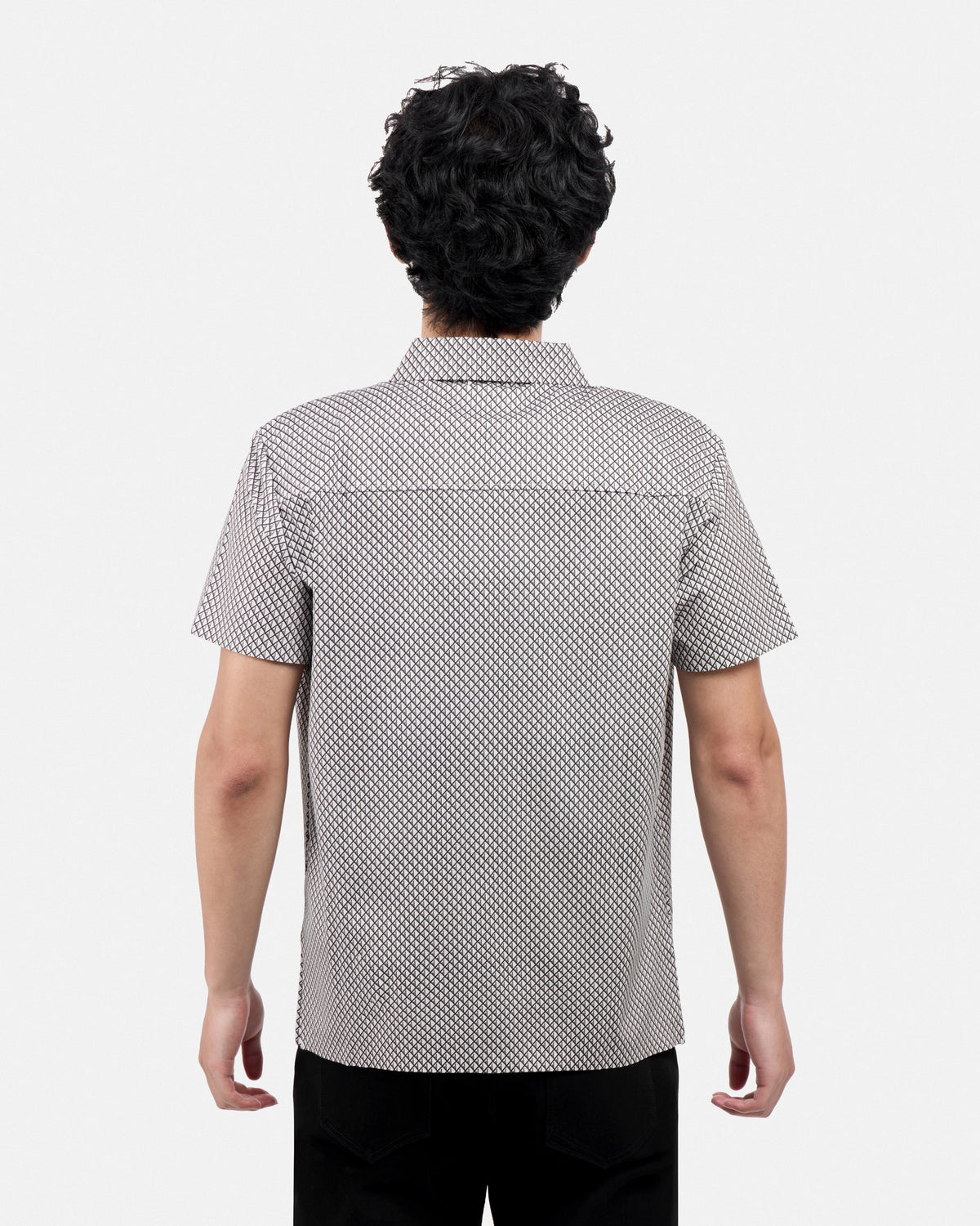 #XRTPM8101739 Diamond Line Printed Short Sleeve Button-Up Shirt-thumbmail-18