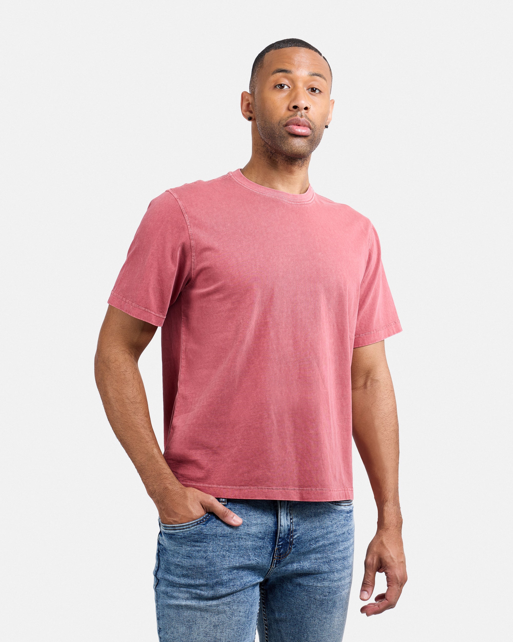 Men's Pigment Dyed Washed Boxy Crew Tee-thumbmail-1