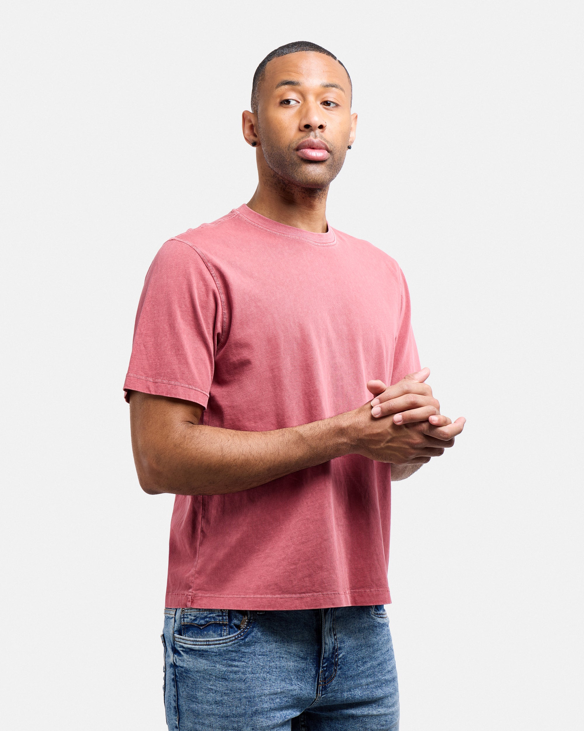 Men's Pigment Dyed Washed Boxy Crew Tee-thumbmail-3