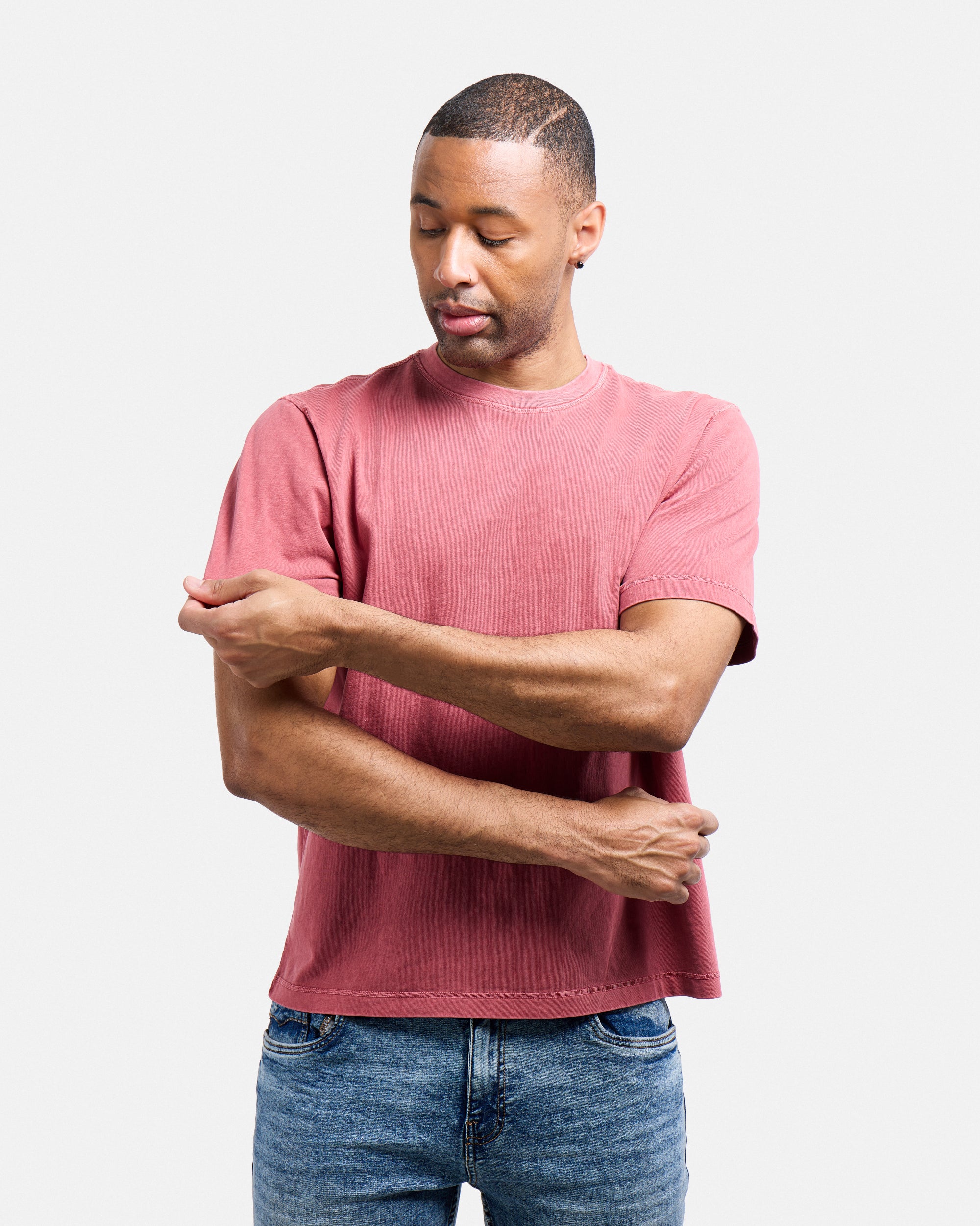 Men's Pigment Dyed Washed Boxy Crew Tee-thumbmail-4