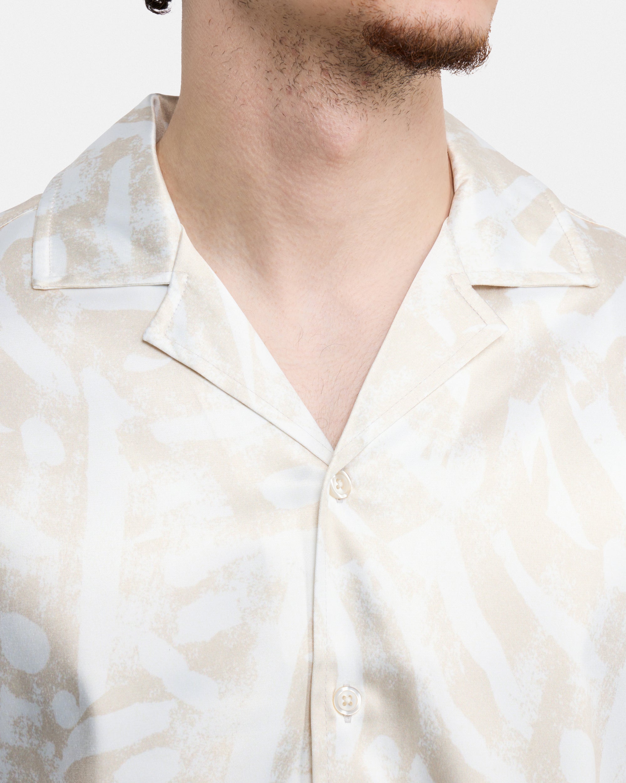 Men's Stripe Border Camp Collar Woven Shirt-thumbmail-14