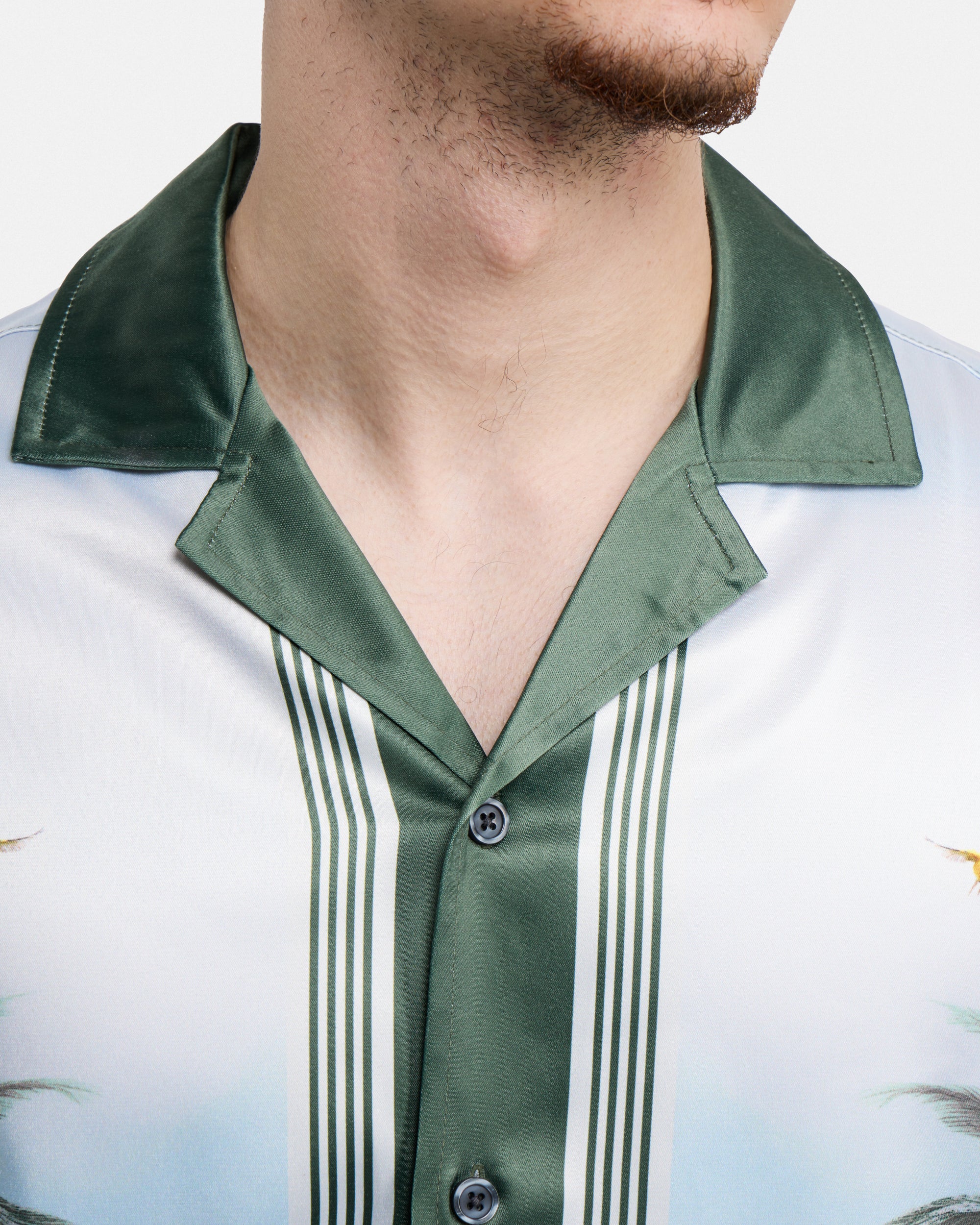 Men's Stripe Border Camp Collar Woven Shirt-thumbmail-22