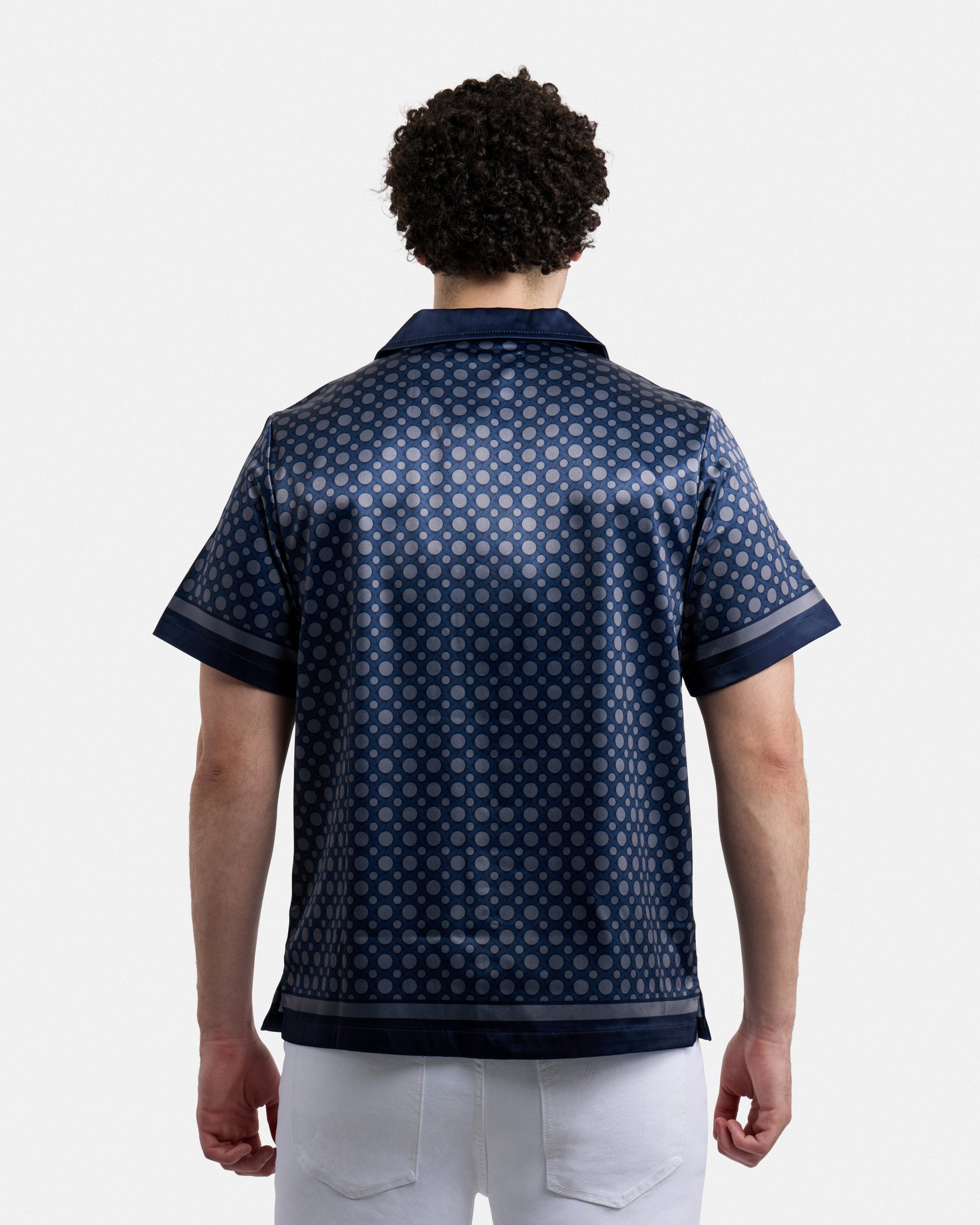 Men's Stripe Border Camp Collar Woven Shirt-thumbmail-34