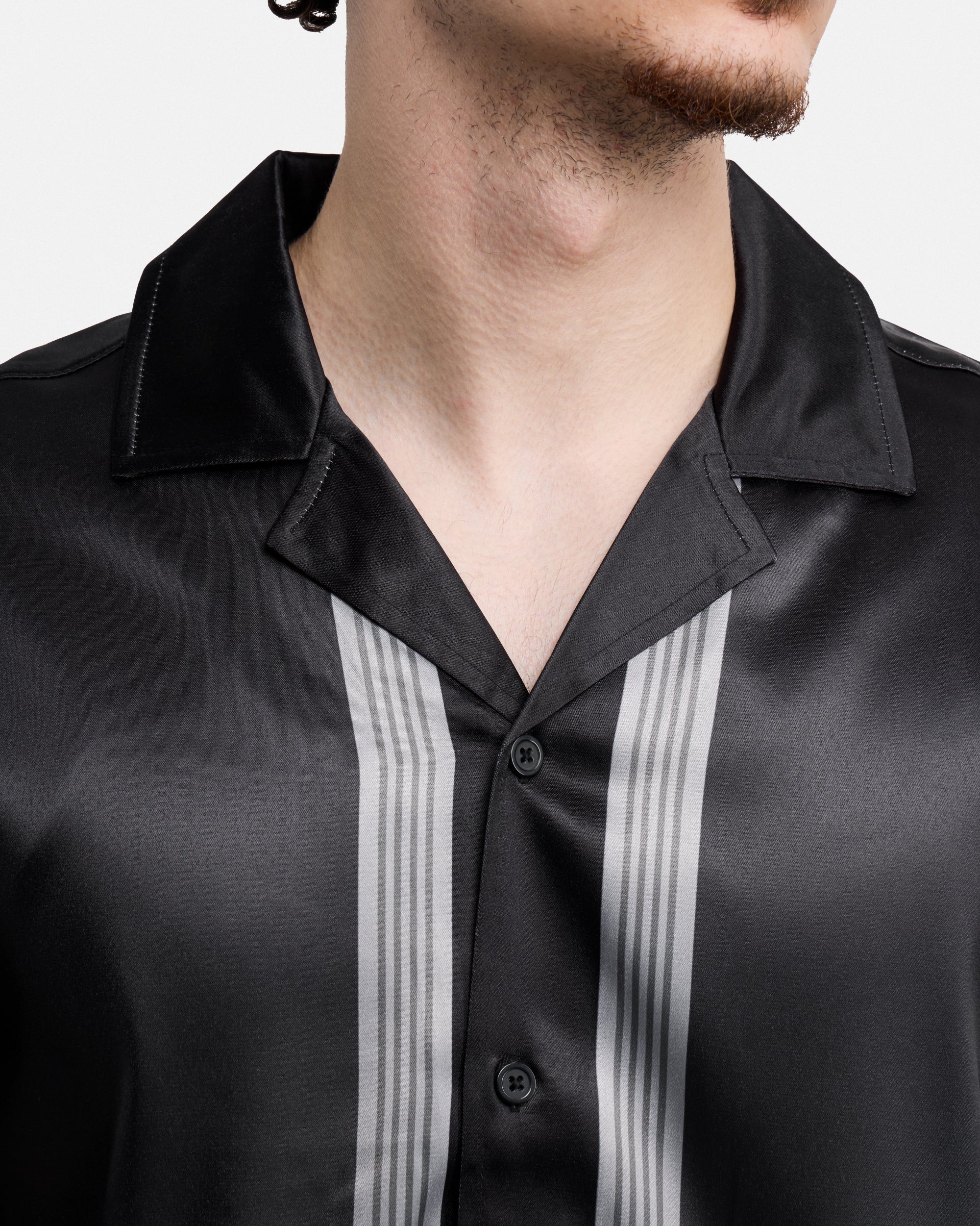 Men's Stripe Border Camp Collar Woven Shirt-thumbmail-6