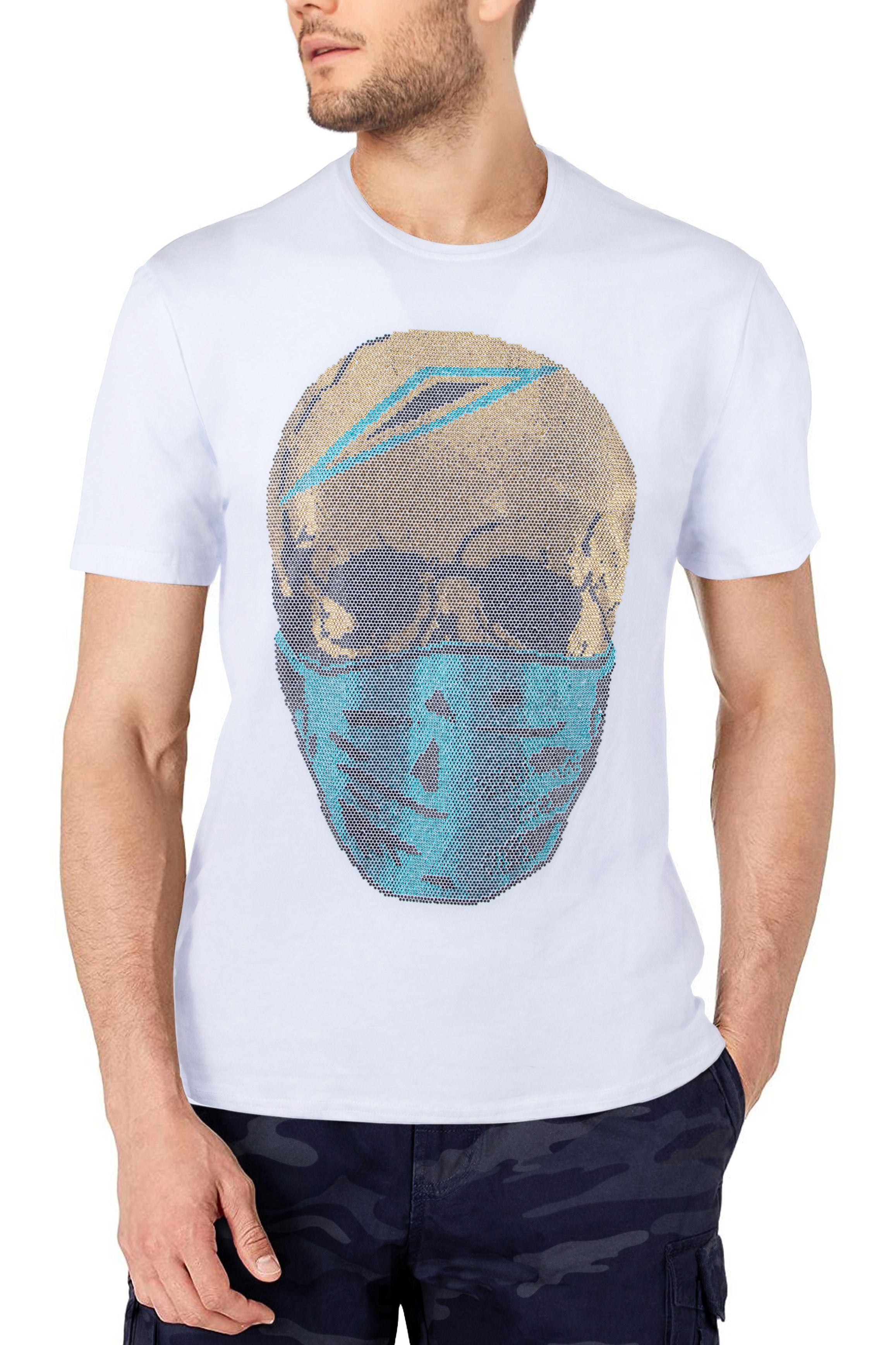 XRay Jeans Heads Or Tails Men's Masked Skull Rhinestone Graphic T