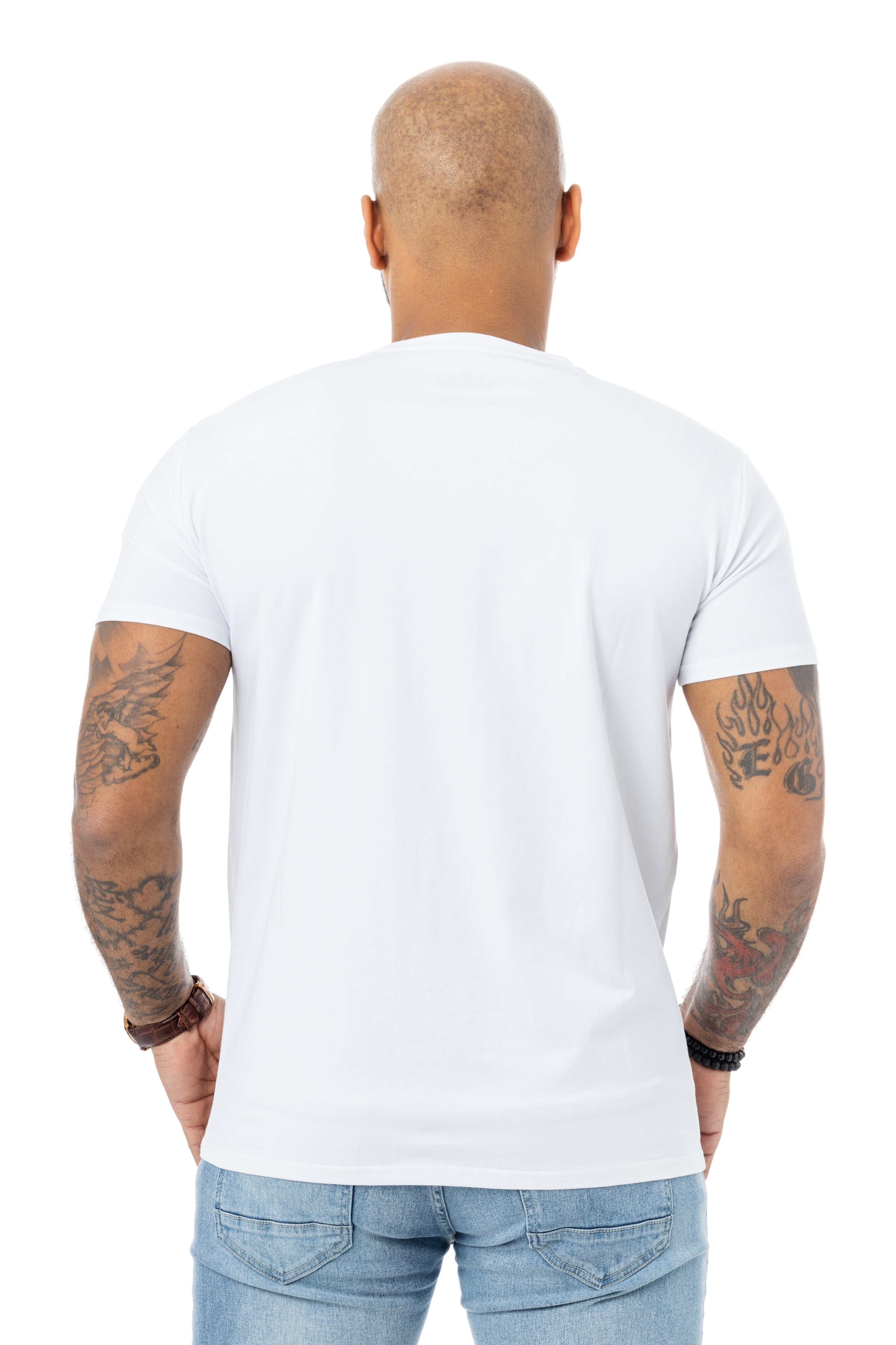 Tiger Embroidered White Long Sleeve TT64241 Slim Fit T-Shirt