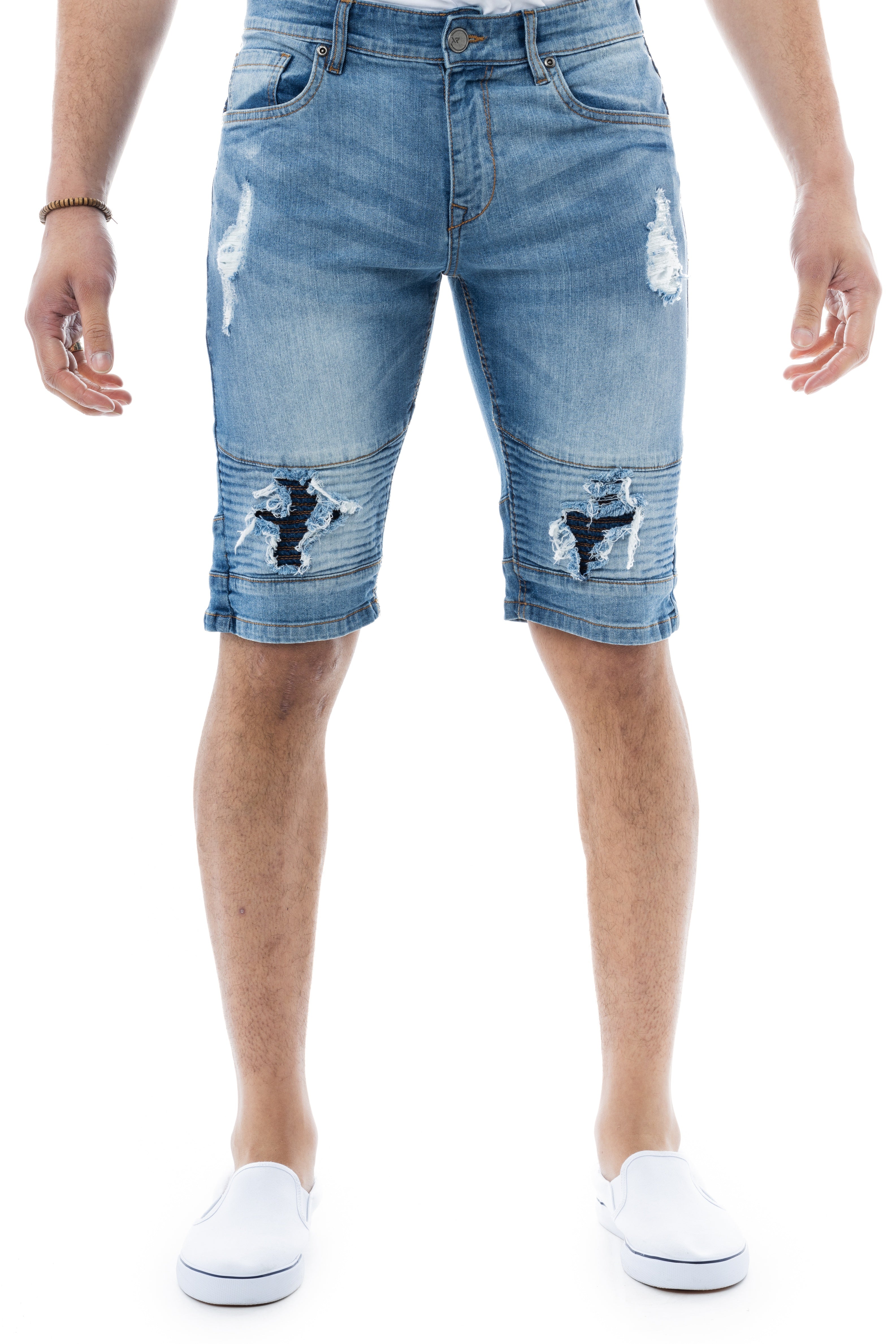Baggy Jeans Shorts for Men - Dark Blue Denim Shorts