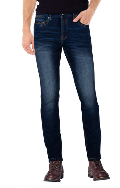 Cultura Men's Super Stretch Skinny Fit Washed Denim Jeans